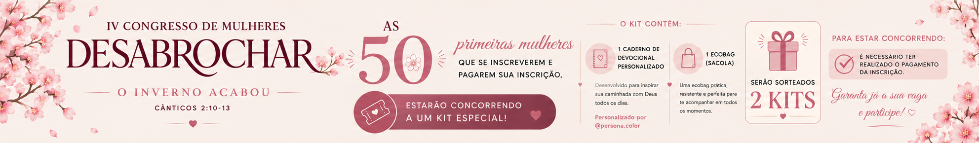Promocao especial para inscricoes do Congresso Desabrochar
